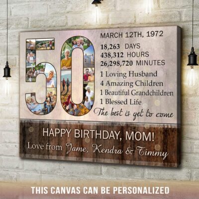 unique 50th birthday gifts for her custom photo canvas collage 01