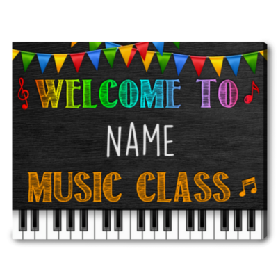 music teacher classroom door sign back to school custom canvas print 01