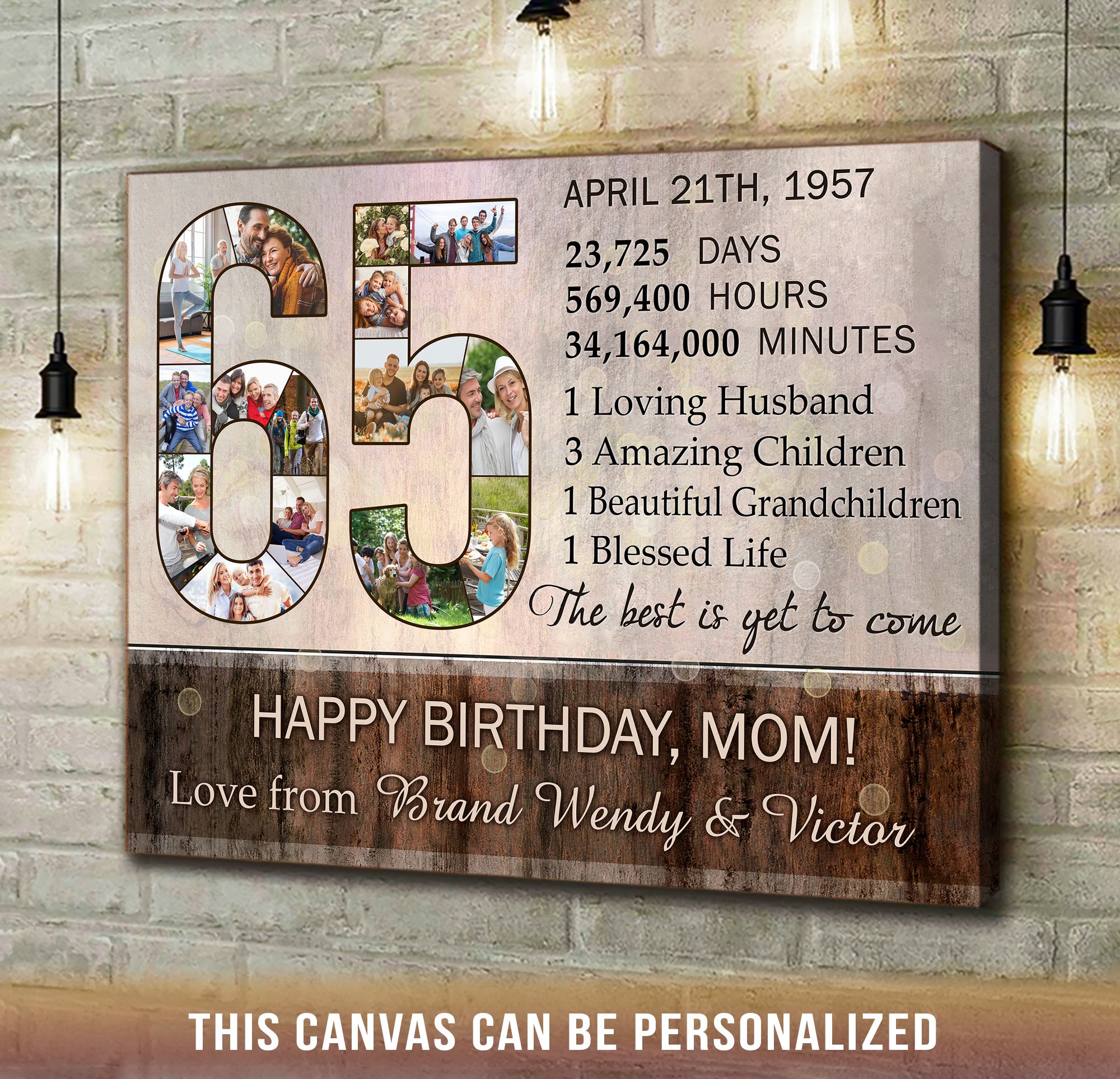 Best Ideas For 65th Birthday Gift Personalized Collage Canvas Photo Prints - Oh Canvas