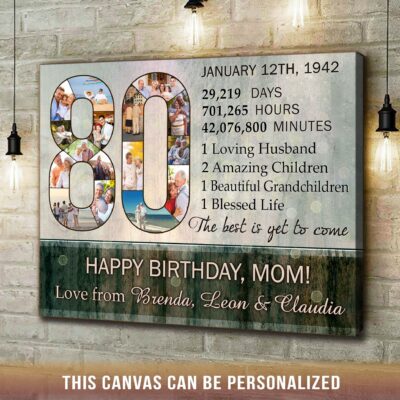 meaningful ideas for 80 birthday gifts collage custom photo canvas 01