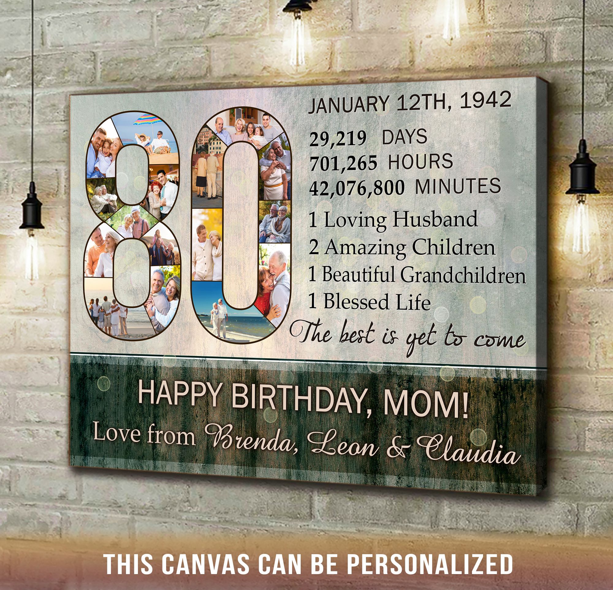 Meaningful Ideas For 80th Birthday Gifts Collage Custom Photo Collage - Oh Canvas
