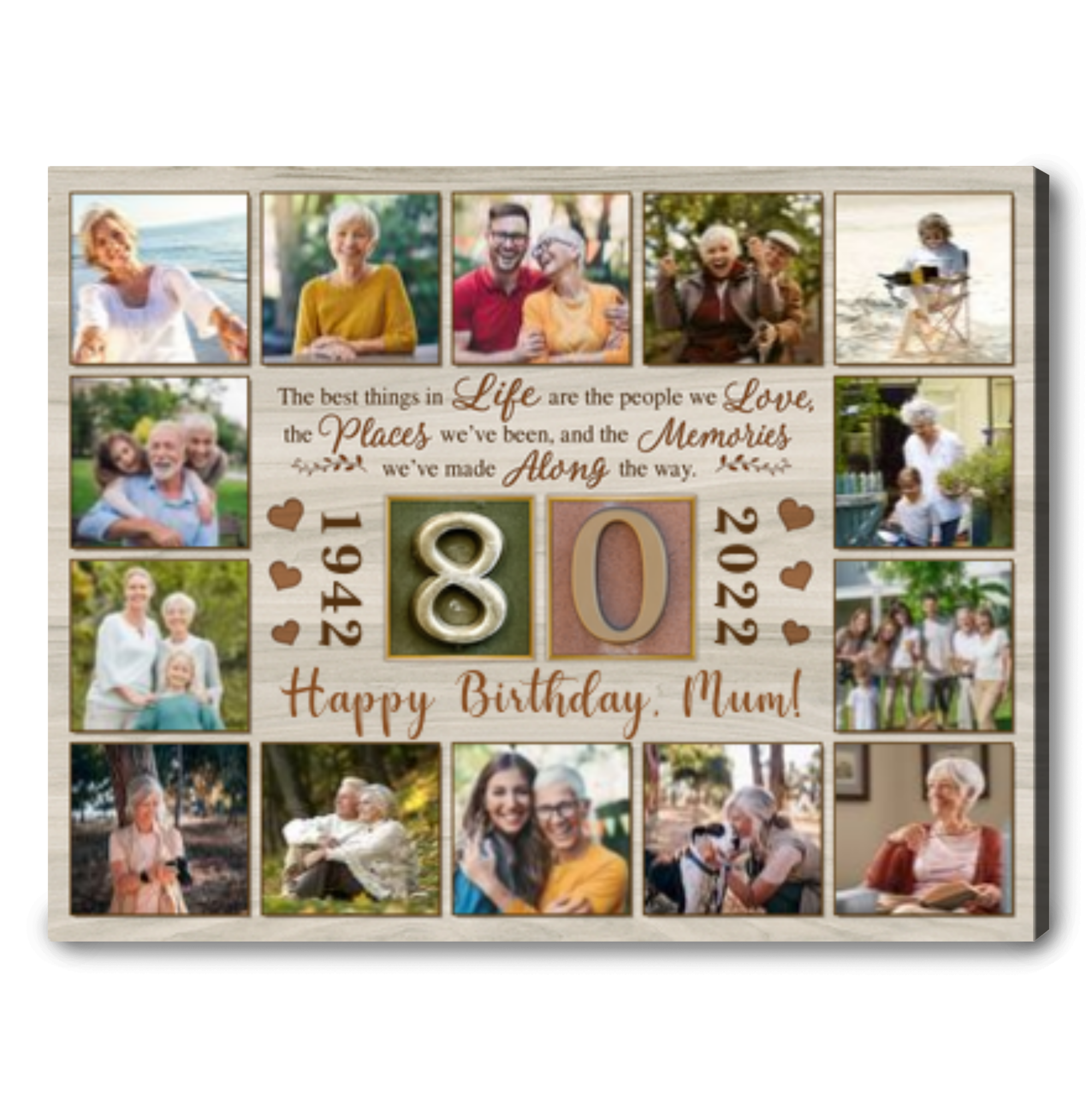 80th birthday gifts for mum personalized collage canvas photo prints