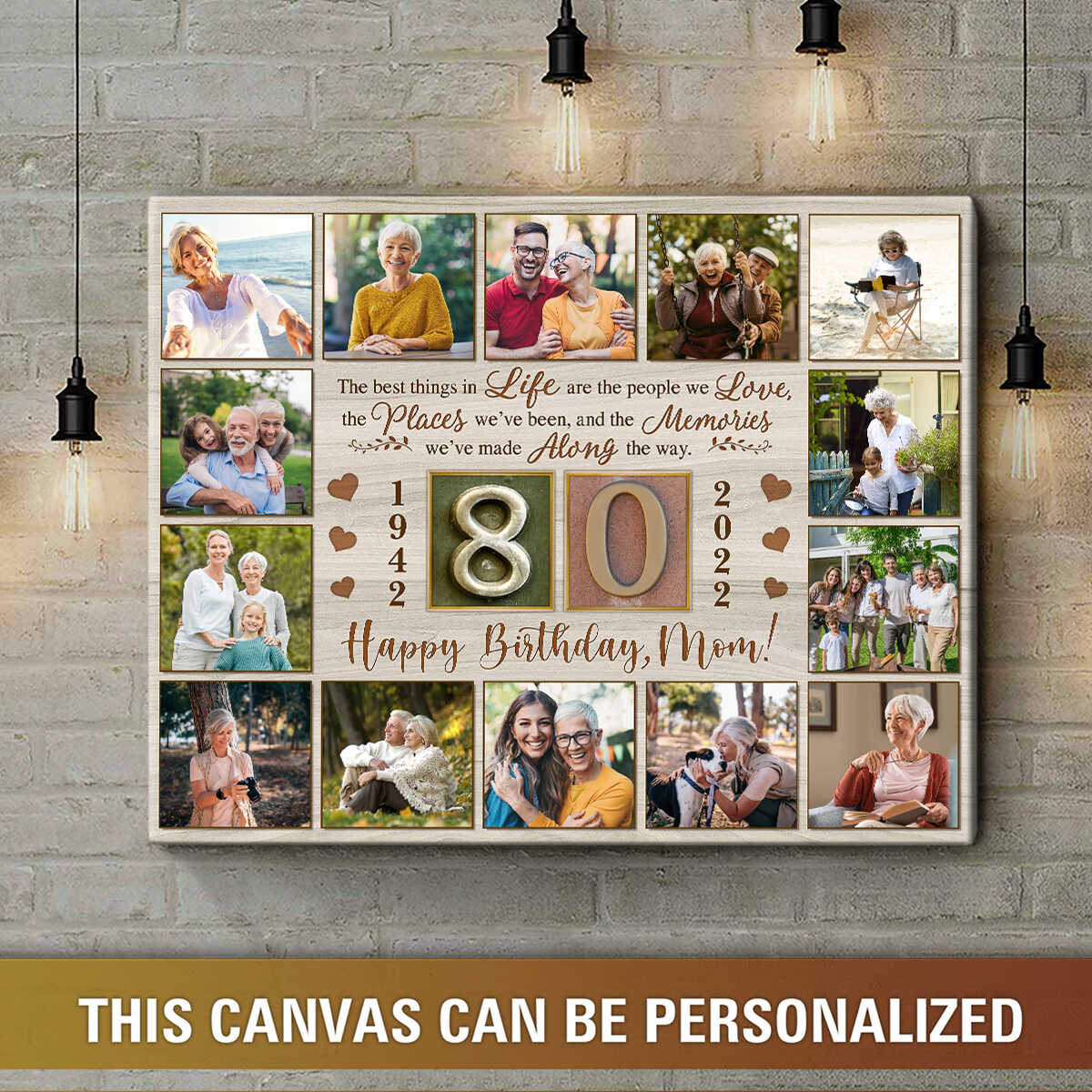 80th birthday gifts for mum personalized collage canvas photo prints 01