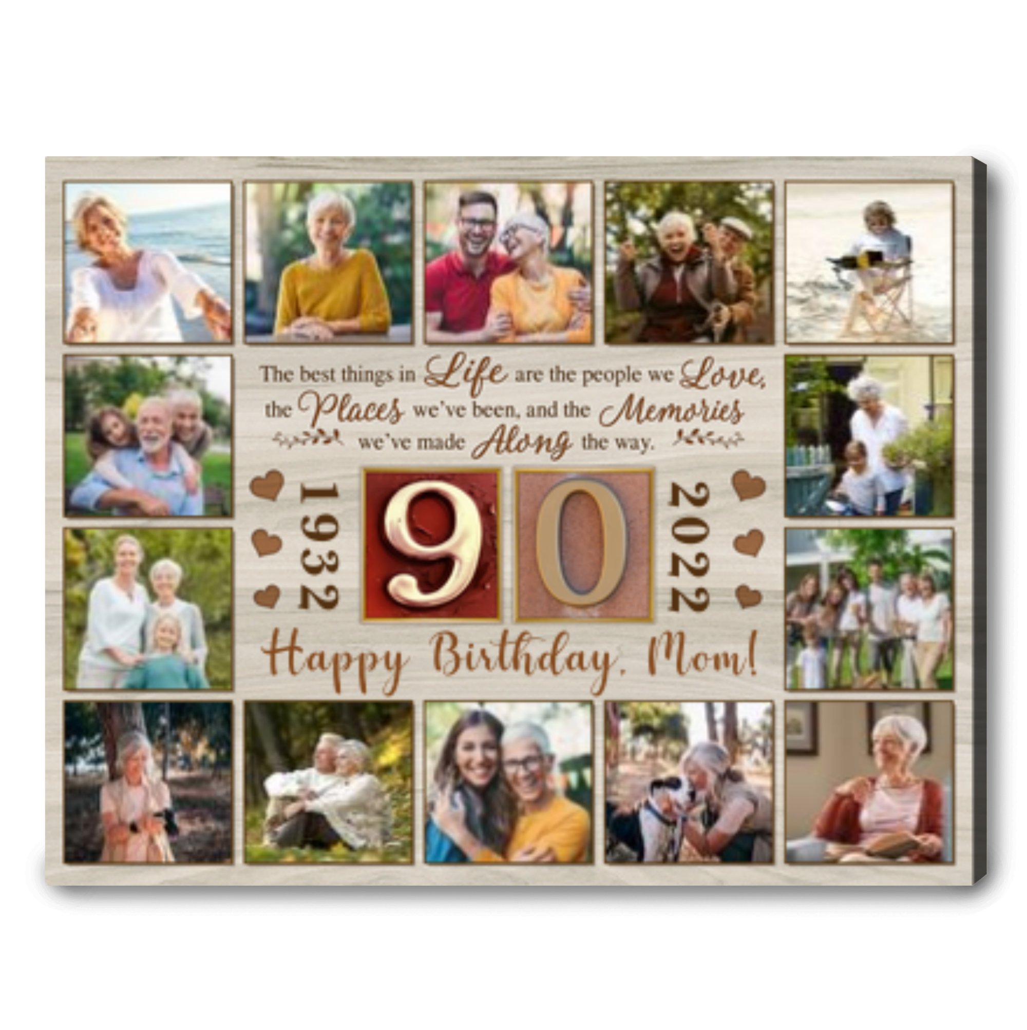 90th birthday ideas for mom collage canvas photo prints