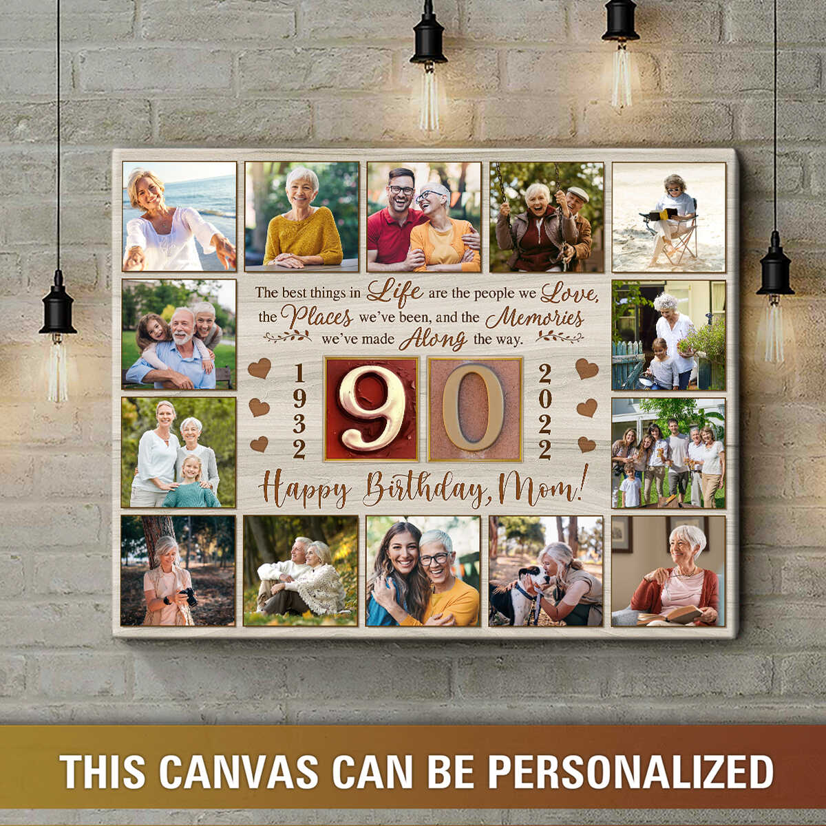 90th birthday ideas for mom collage canvas photo prints 01