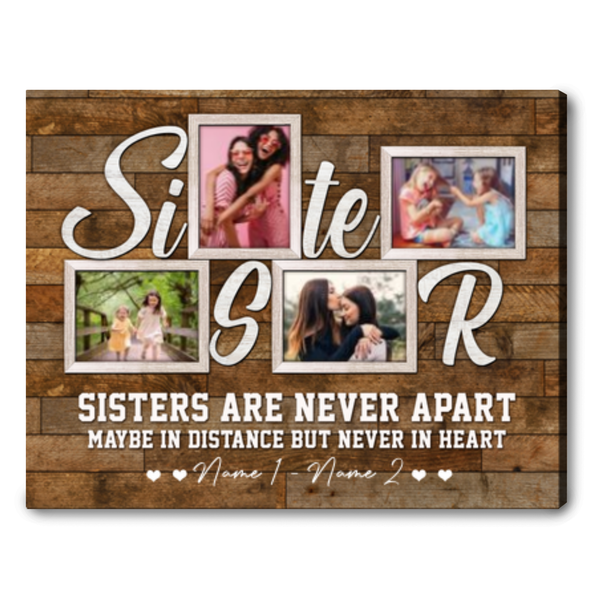 Custom Sister Canvas Print Idea Gift With Photo For Sister