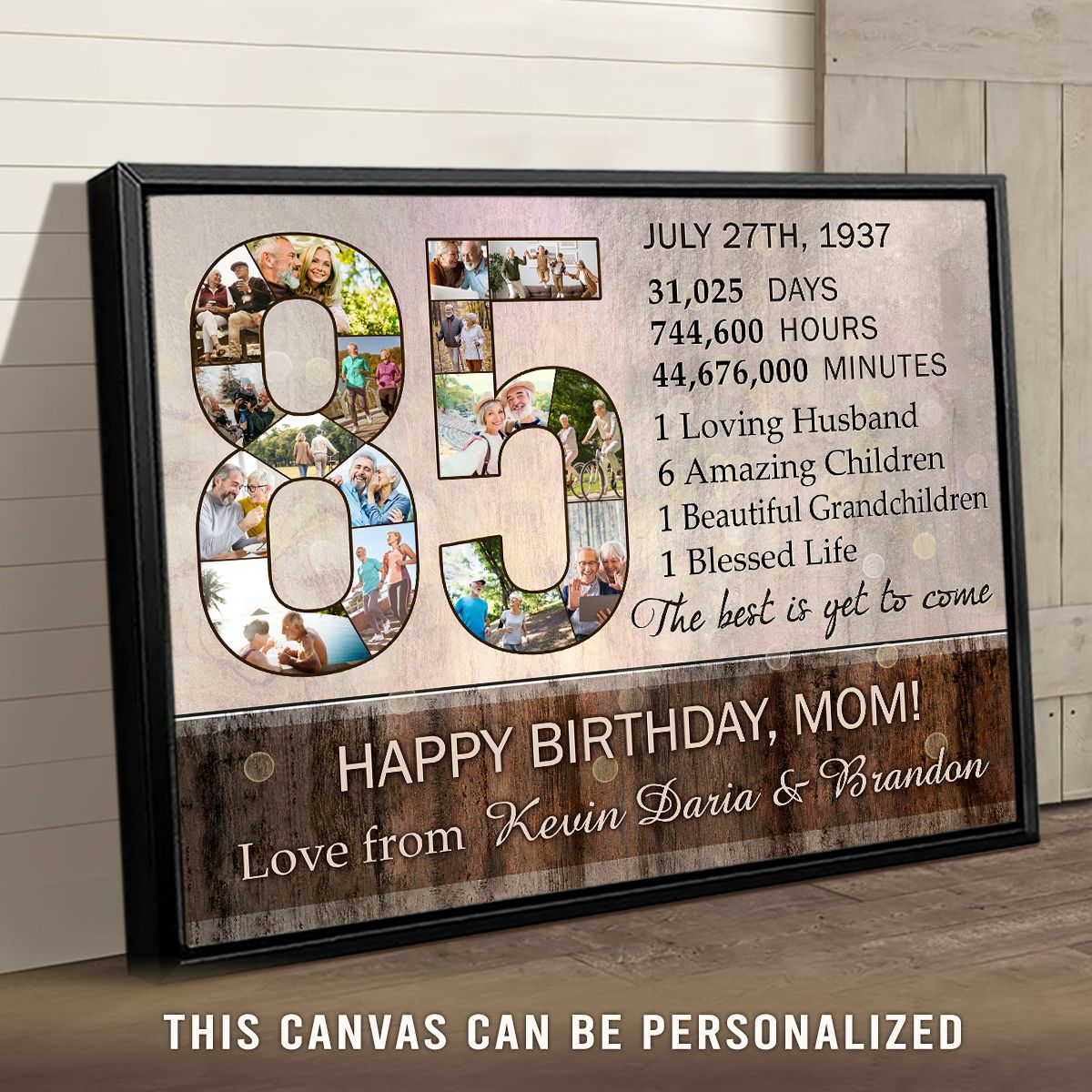 Unforgettable 85th Birthday Ideas For Mom Custom Photo Canvas Collage - Oh Canvas
