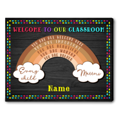 art classroom wall decor teacher classroom gifts personalized name rainbow welcome to our classroom 01