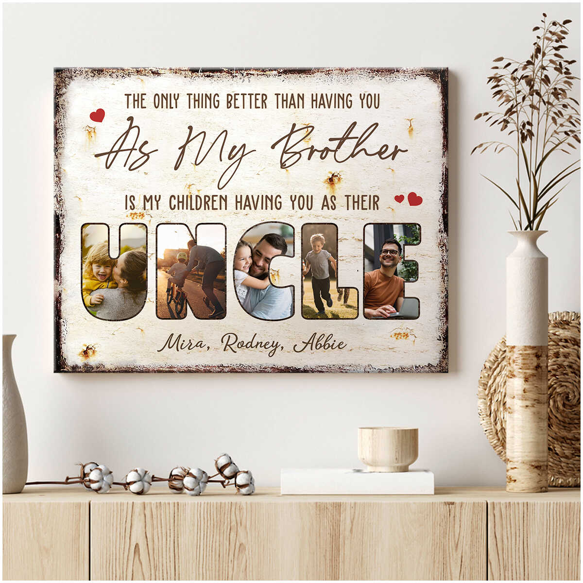 Custom Christmas Gift For Brother Unique Gift For Brother In Law Canvas  Print - Oh Canvas