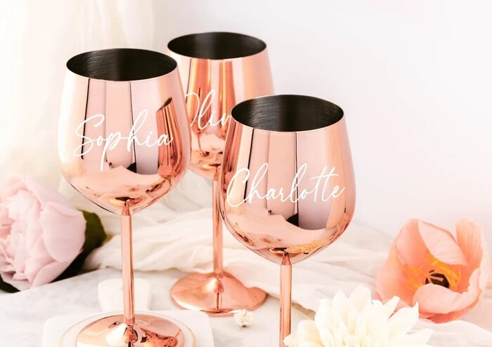 Wine Glasses - gifts for guests at bridal to be shower