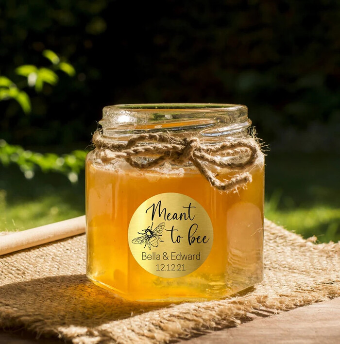 Personalized Honey Jars - Sweet Treats On Bridal Shower Party