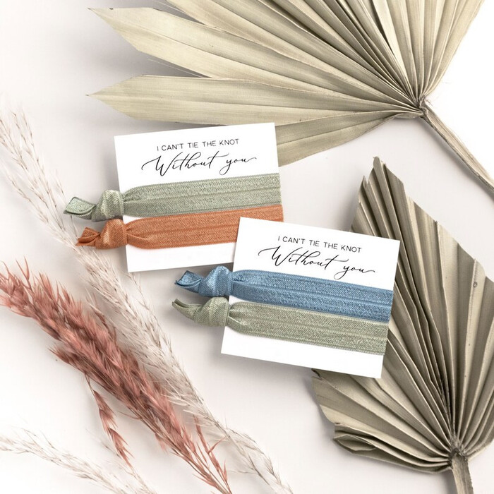 Hair Ties - bridal shower favor on bridal party