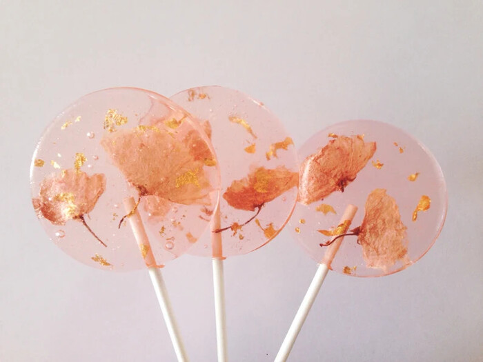 Gold Leaf Lollipops - bridal shower favor