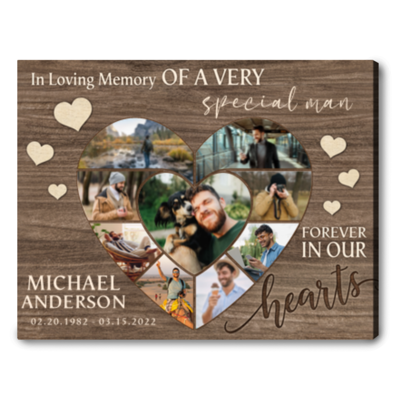 Personalized Memorial Gifts For Loss Of Brother Heart Shape Canvas Oh