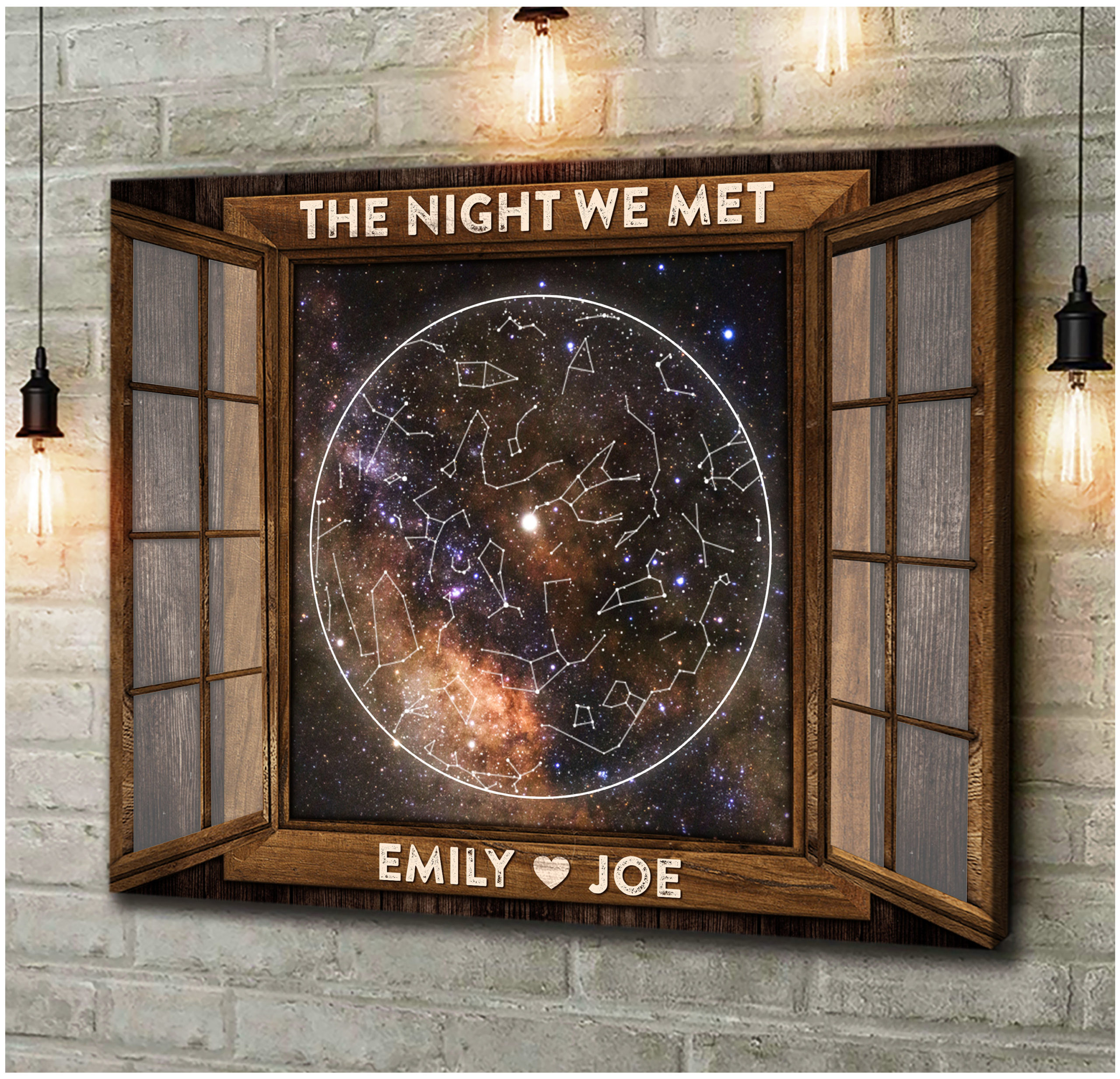 Custom Night Star Map By Date Canvas Special Gift For Couple The Night We Met