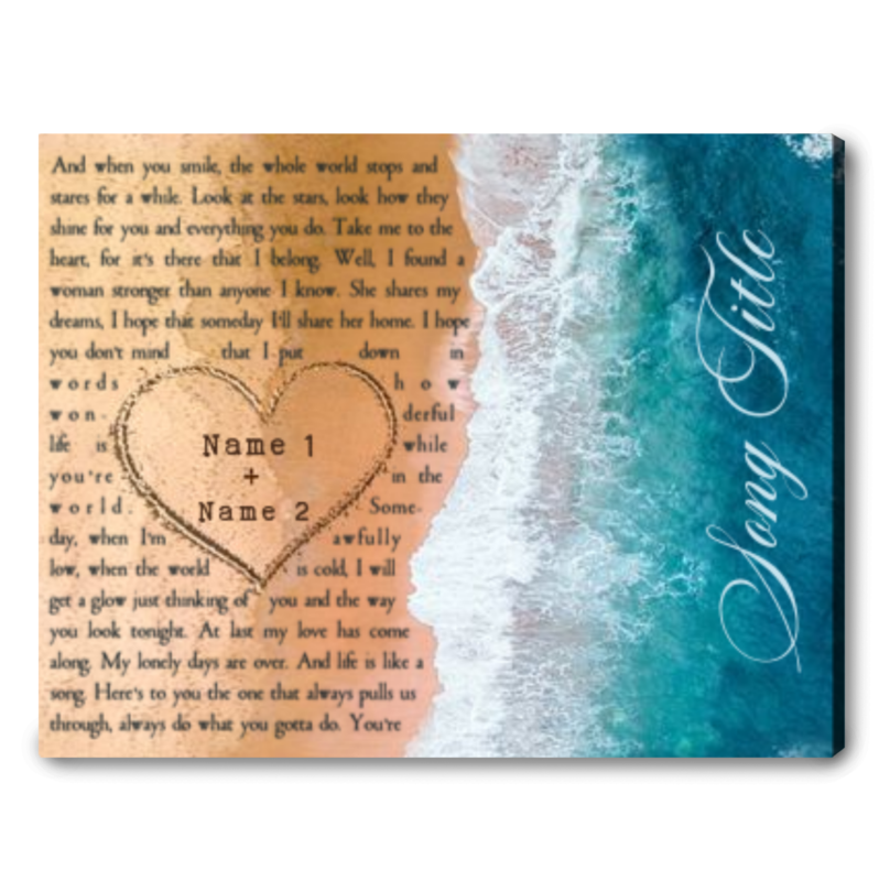 Song Lyrics Printed On Canvas Custom Song Lyrics Wall Art Unique