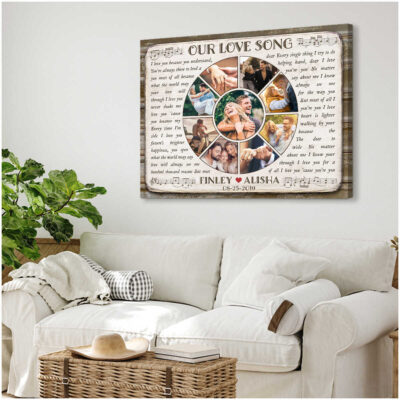 Best Personalized Photo Anniversary Gift Any Song Lyrics On Canvas Art Print
