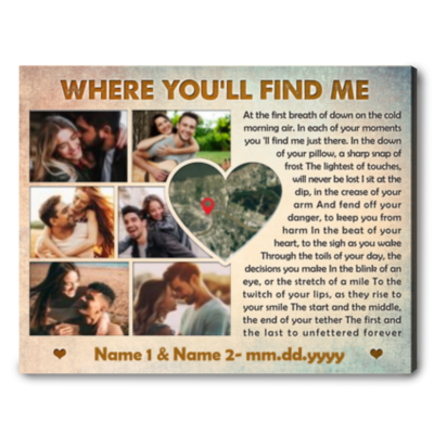 Valentine Gifts For Couple Custom Map Location Gift Anniversary Ideas