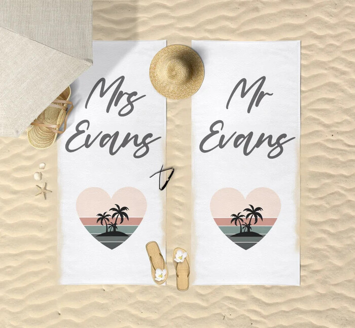 Customized Beach Towels - Honeymoon Essentials Gift