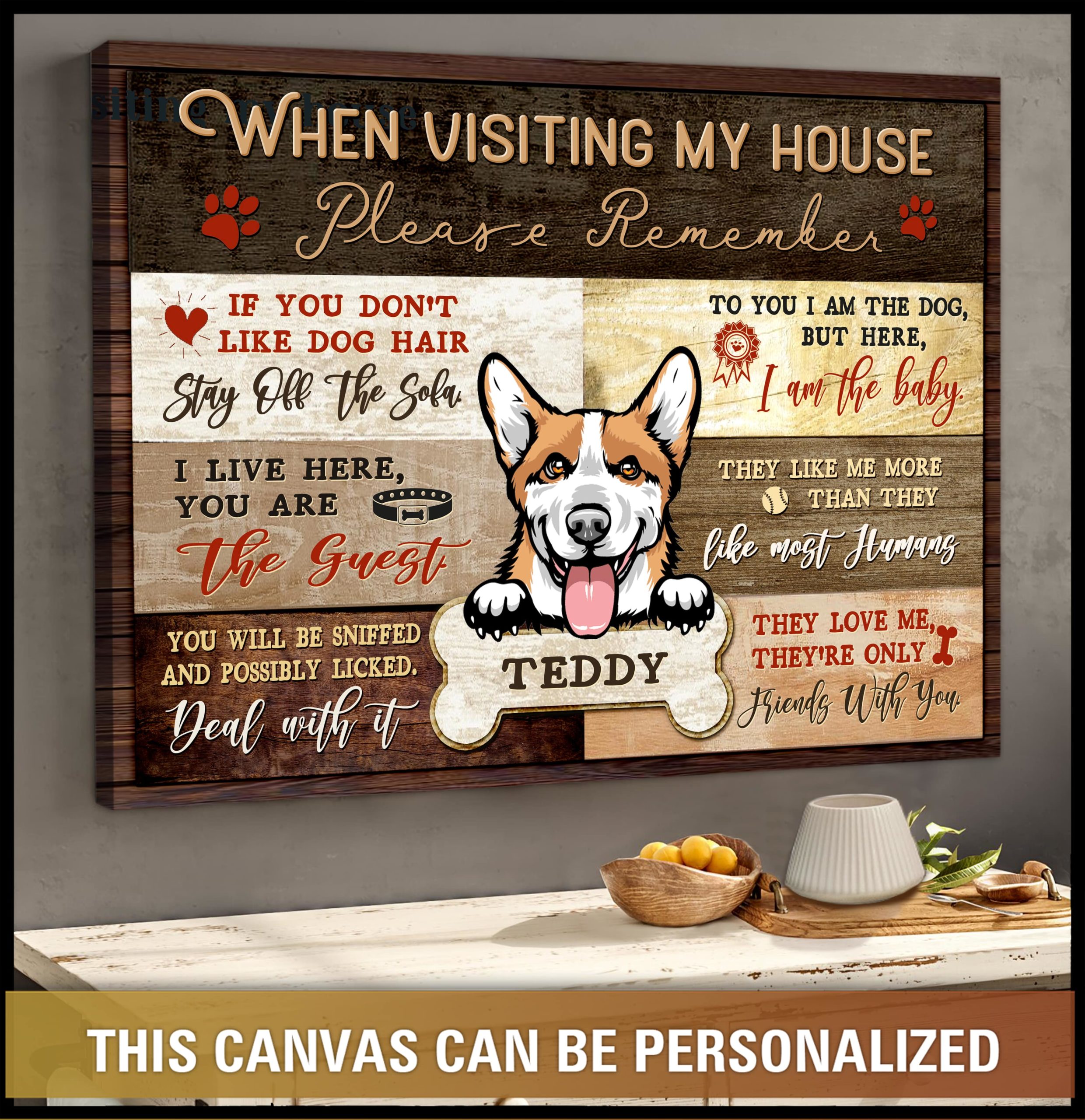 funny dog canvas wall art custom dog gift ideas 04