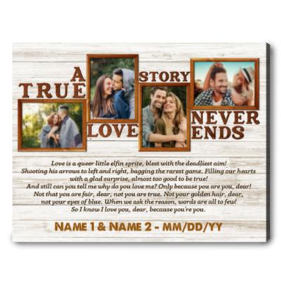 Personalized Gift Idea For Couple Song Lyrics Canvas Print Wall Decor