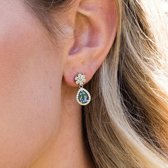 Aquamarine Earrings for Her - 75th anniversary gifts 