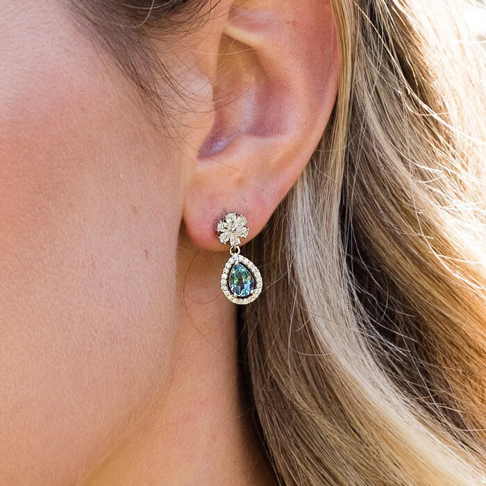 Aquamarine Earrings For Her - 75Th Anniversary Gifts 