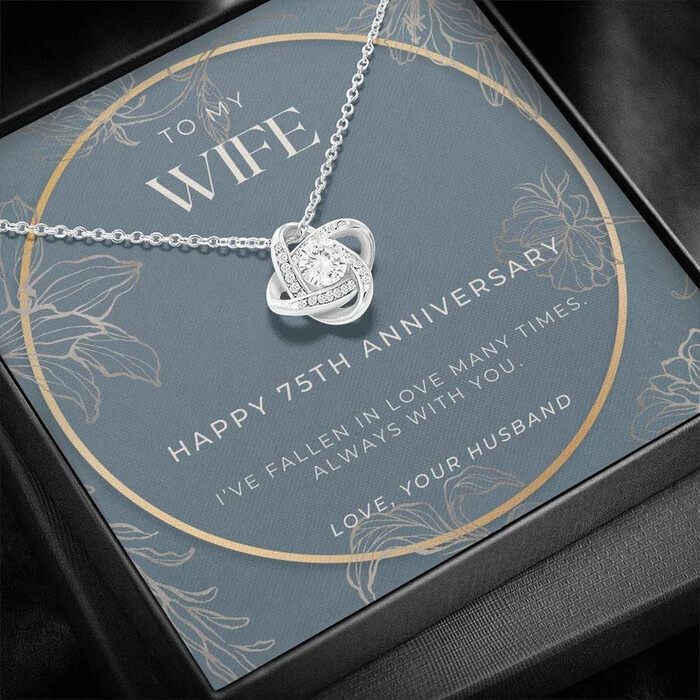 Personalized necklace - 75th anniversary gifts 