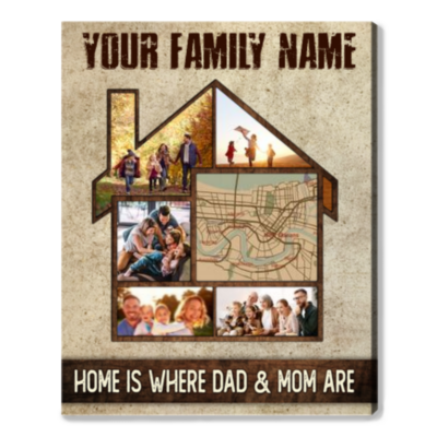 Housewarming Gift For Mom For Dad Custom Family Canvas For New Home Decor Ideas