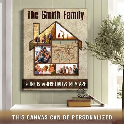 Housewarming Gift For Mom For Dad Custom Family Canvas For New Home Decor Ideas01