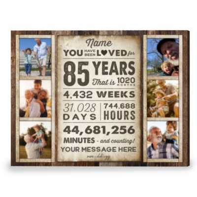 Personalized Gift For 85th Birthday Eighty-five Birthday Gift Canvas Print