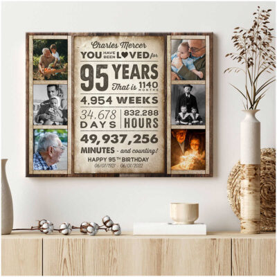 Personalized Gift For 95th Birthday Ninety-five Birthday Gift Canvas Print