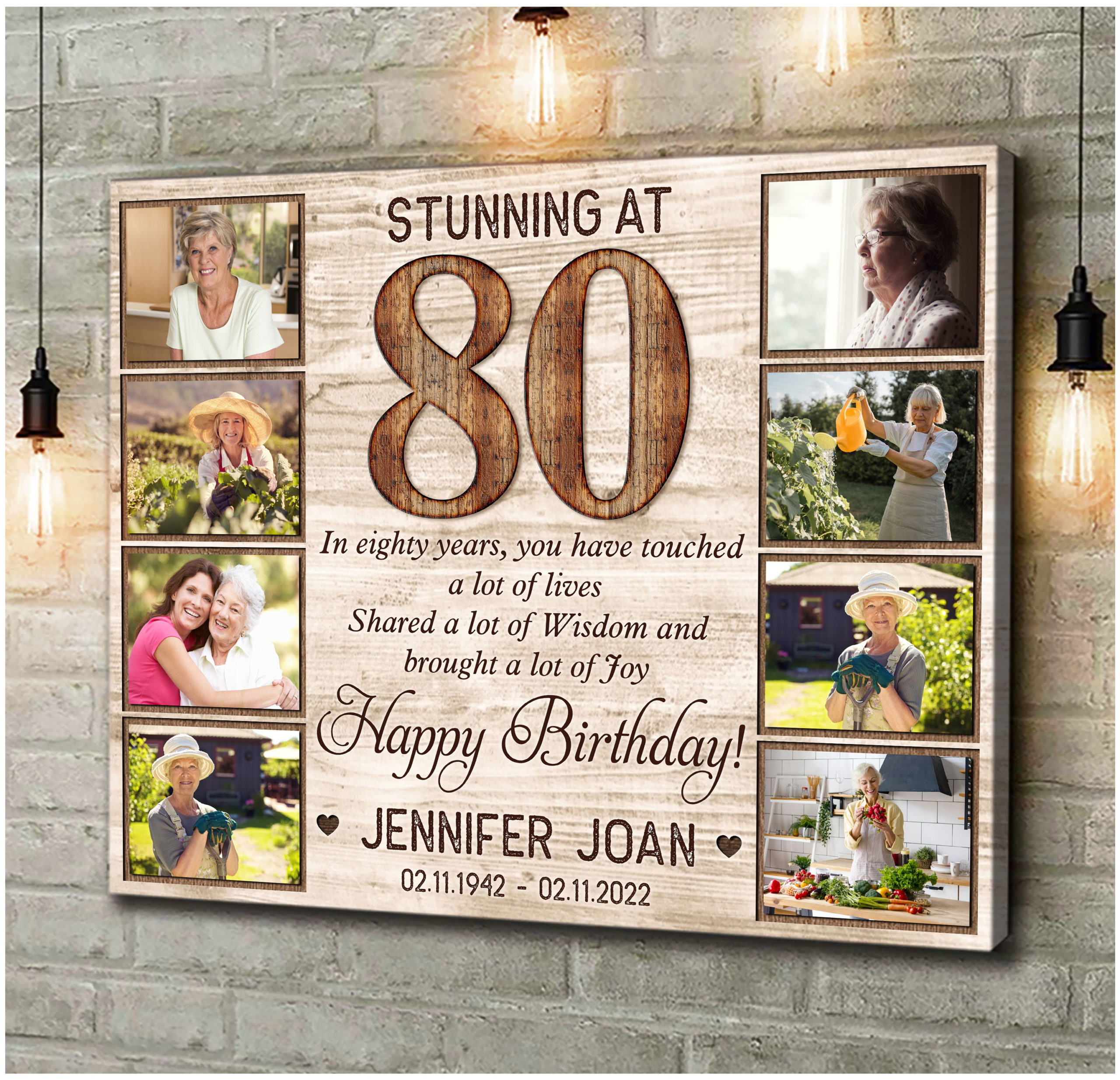 Unique 50th Birthday Gifts For Her Custom Photo Canvas Collage - Oh Canvas