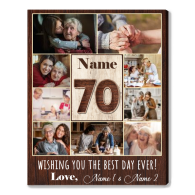 Customized 70th Birthday Canvas Print Gift Idea For Grandmother