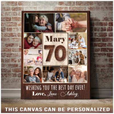 Customized 70th Birthday Canvas Print Gift Idea For Grandmother 01