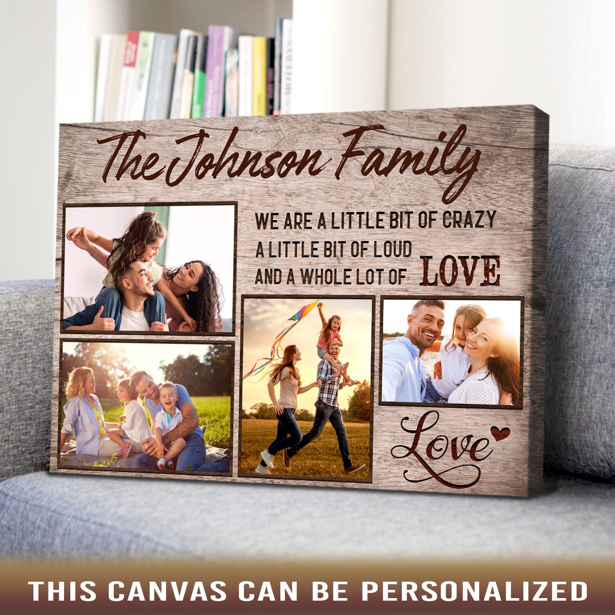 Personalized Christmas Canvas Print - Family UP TO 8 PEOPLE