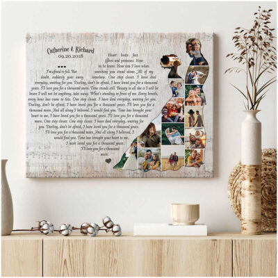 Custom Anniversary Gift Lyrics Song Unique Gift For Couple Wall Art Canvas Print