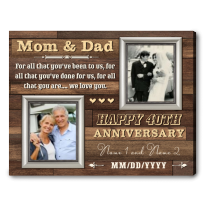 40th wedding anniversary gift ideas for parents customized couple photo canvas prints 01