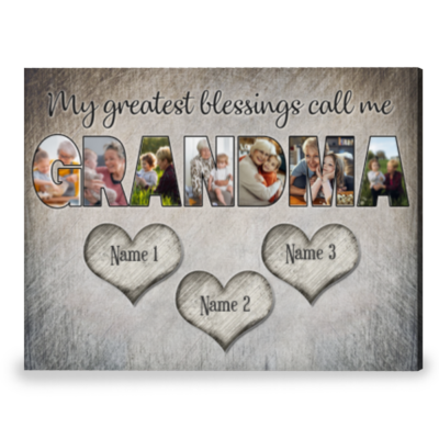 Great Gift For Grandma On Christmas Personalized Grandmother Gift Canvas Print