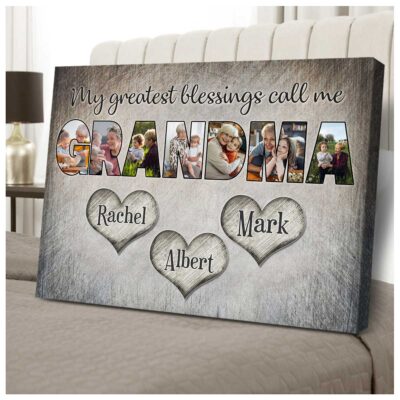 Great Gift For Grandma On Christmas Personalized Grandmother Gift Canvas Print