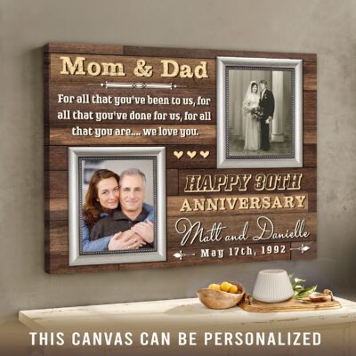 30 year wedding anniversary for parents unique gift for anniversary canvas wall art 02