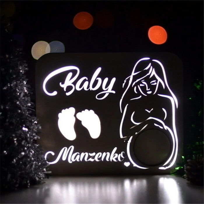 Custom Light Lamp - first mothers day pregnant gift