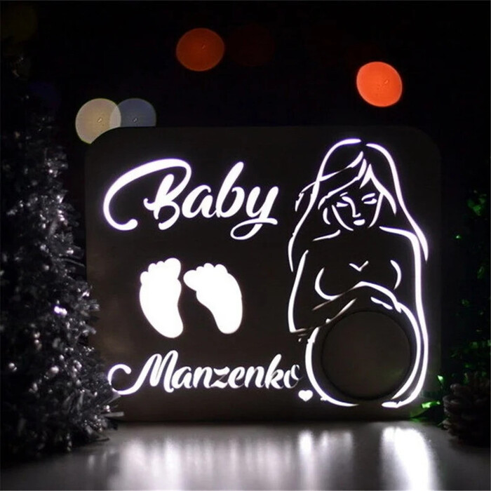 Custom Light Lamp - First Mothers Day Pregnant Gift