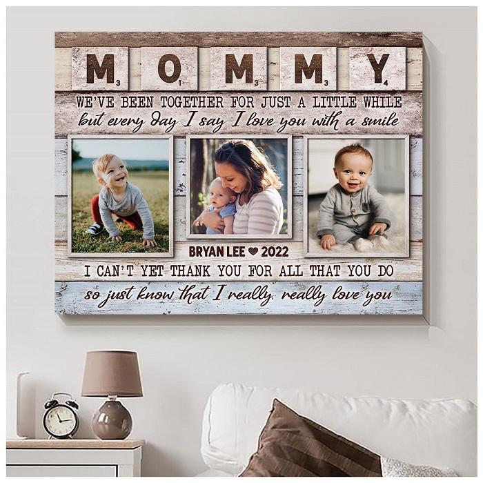 Personalized First-mom Canvas Print - pregnancy gifts for first time moms from husband