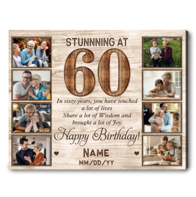 Personalized 60th Birthday Canvas Print Sentimental Gift For 60th ...