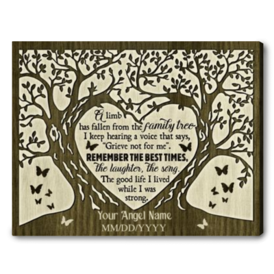 bereavement gift for loss of loved one personalized memorial canvas wall art 01