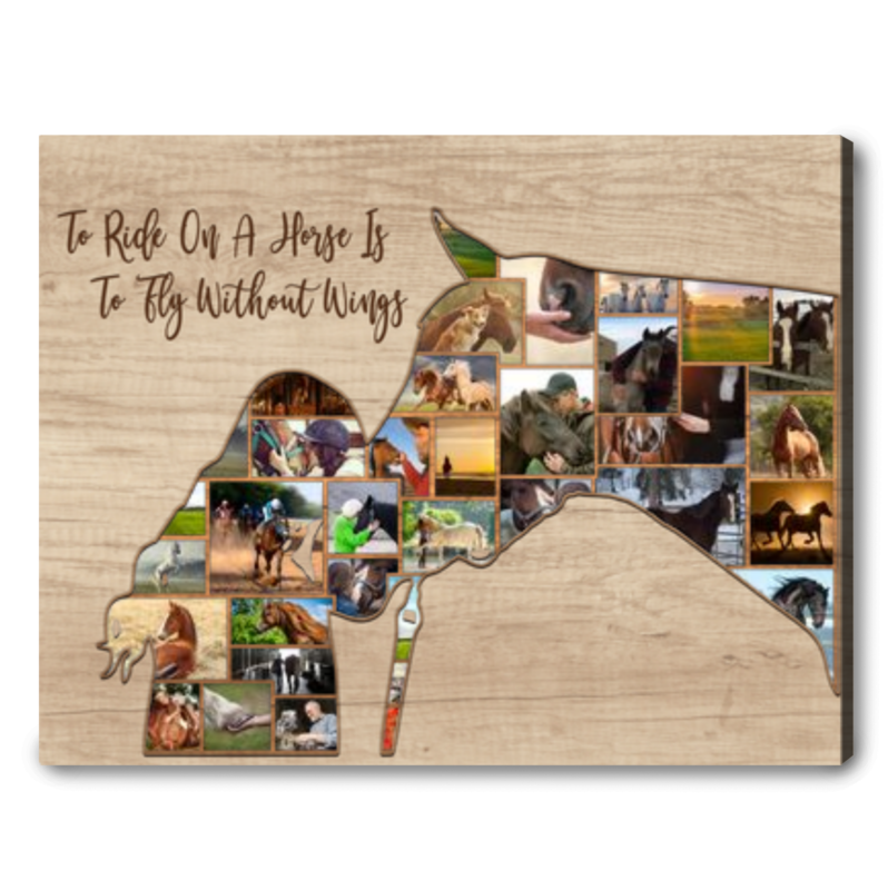 custom horse photo collage print horse memorial gift 01