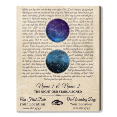 custom song lyrics print night sky by location canvas print 01