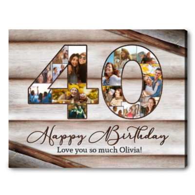 40th birthday photo collage birthday gift for her 01