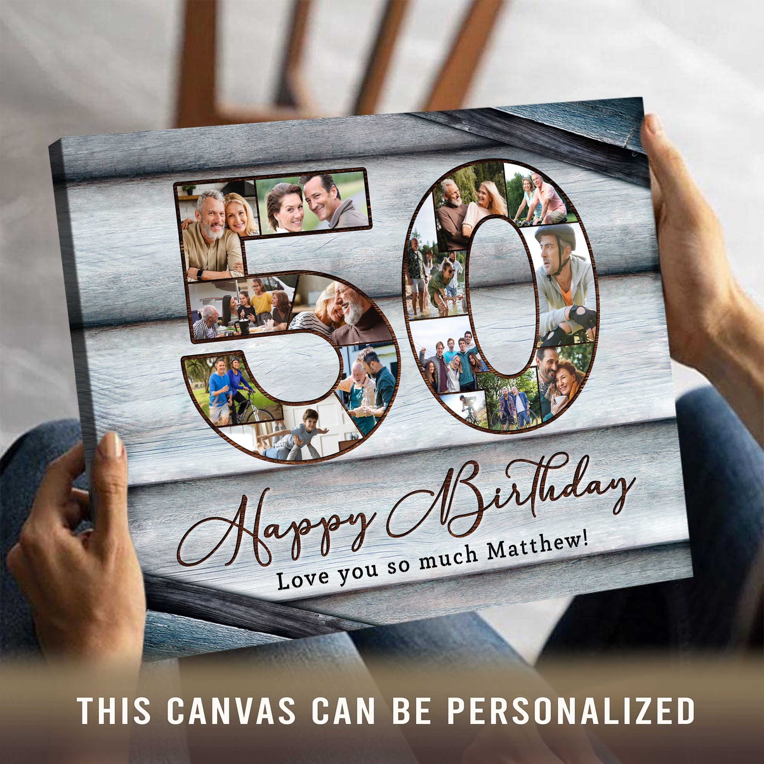 Personalized 50th Birthday Gifts For Him 50th Birthday Photo Collage Ideas - Oh Canvas
